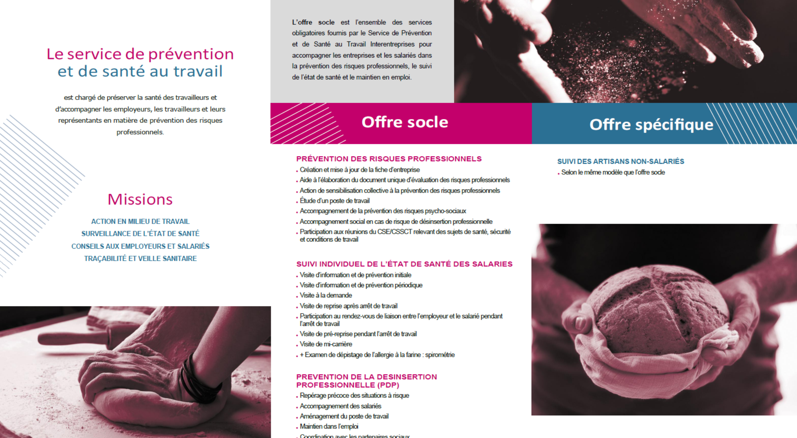 Brochure offre de service : Prévenir les risques professionnels et Assurer le suivi individuel de l’état de santé des salariés