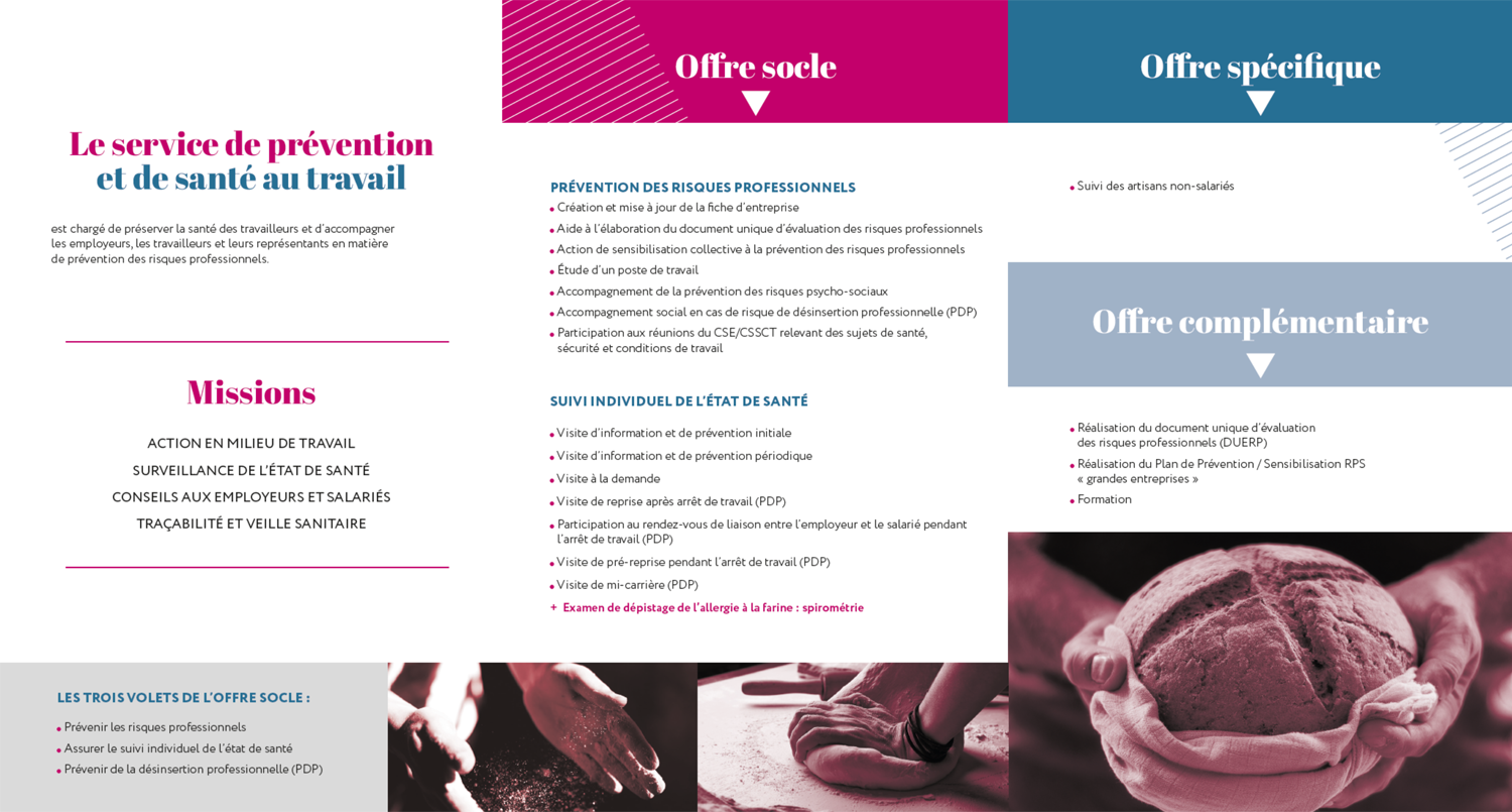 Brochure offre de service : Prévenir les risques professionnels et Assurer le suivi individuel de l’état de santé des salariés